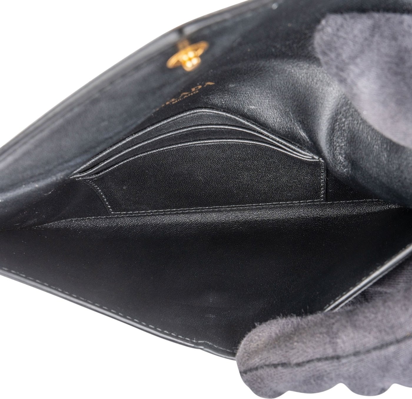 Prada Saffiano Leather Envelope Small Clutch Wallet
