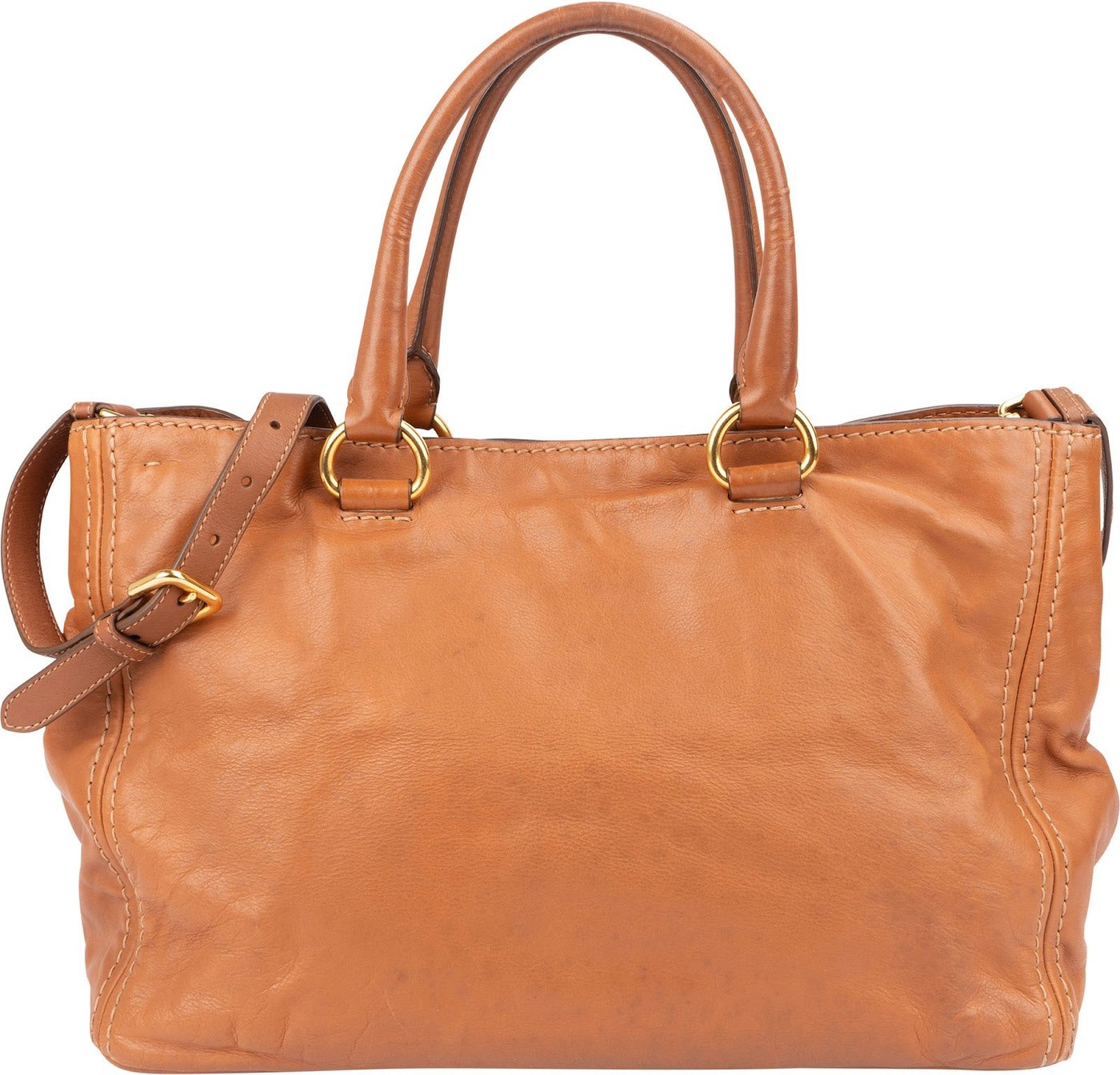 Prada Vitello Leather Tote Handbag 2WAY