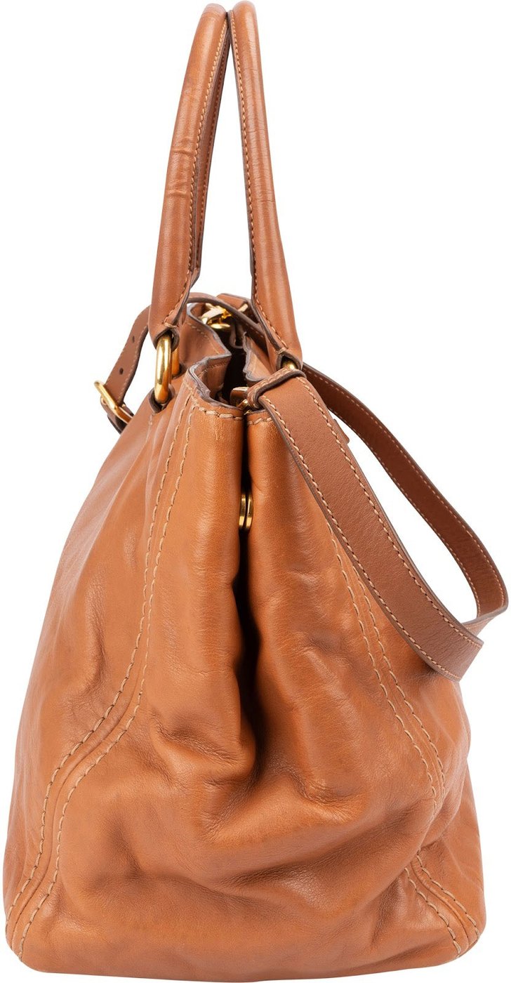 Prada Vitello Leather Tote Handbag 2WAY