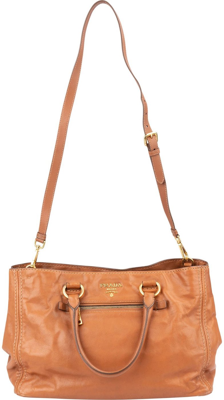 Prada Vitello Leather Tote Handbag 2WAY