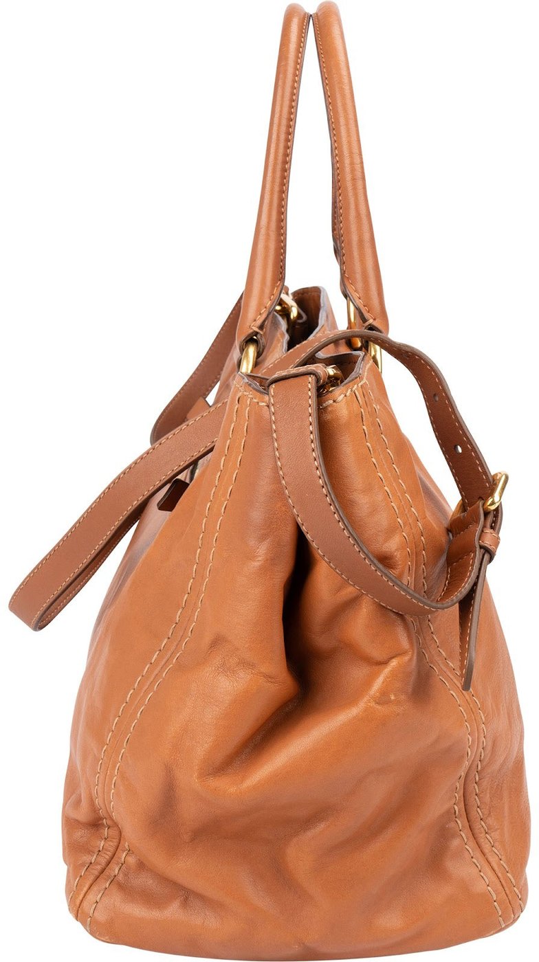 Prada Vitello Leather Tote Handbag 2WAY