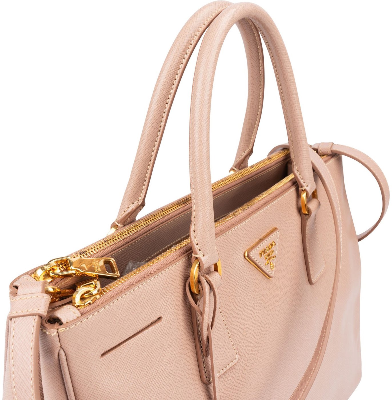 Prada Pink Saffiano Leather Galleria Tote Handbag
