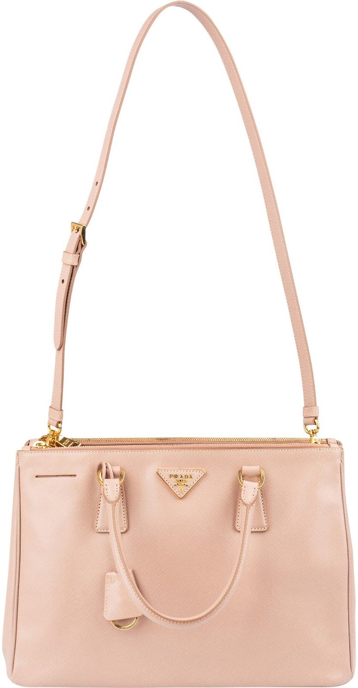 Prada Pink Saffiano Leather Galleria Tote Handbag