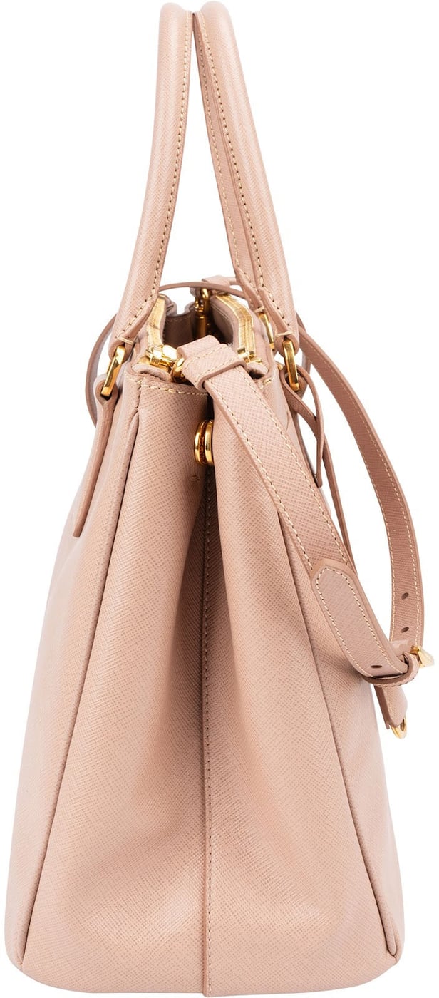 Prada Pink Saffiano Leather Galleria Tote Handbag