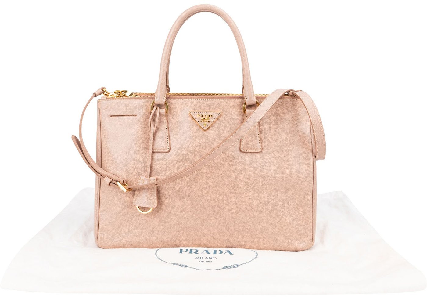 Prada Pink Saffiano Leather Galleria Tote Handbag