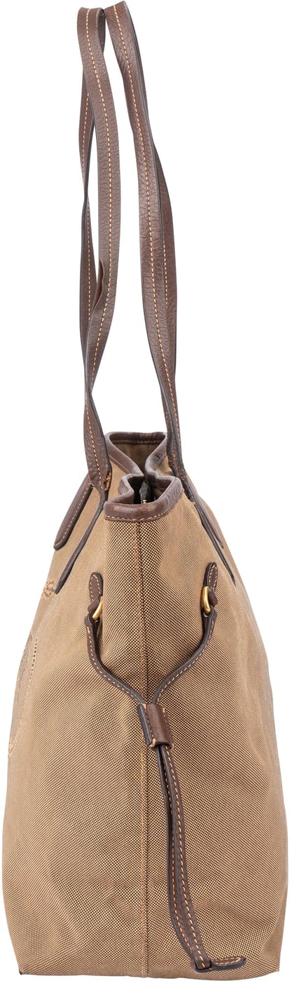 Prada Brown Jacquard City Shoulder Bag