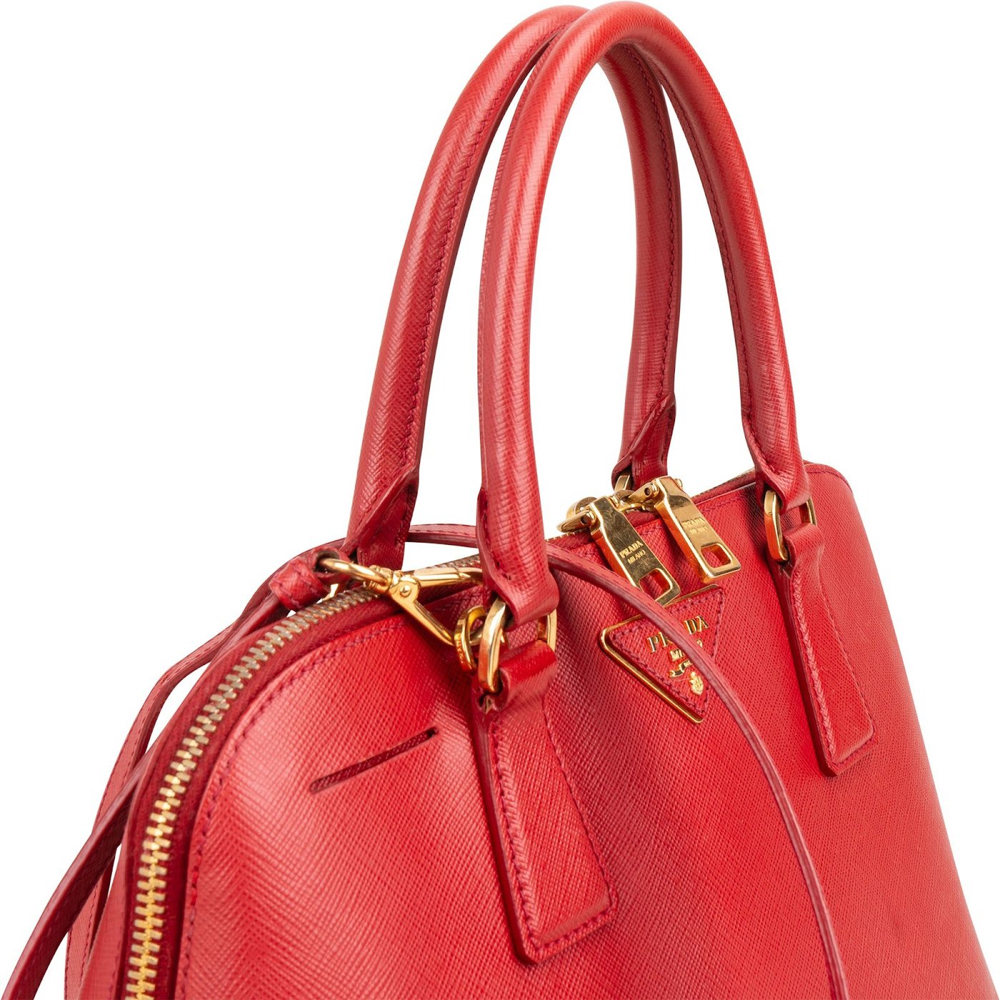 Prada Red Saffiano Leather Promenade Handbag
