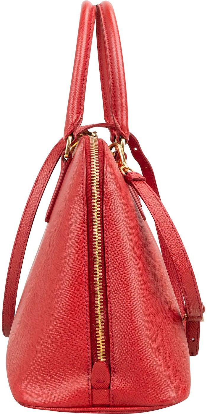 Prada Red Saffiano Leather Promenade Handbag