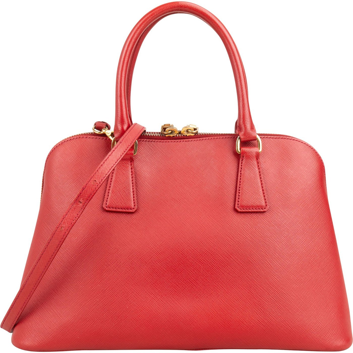 Prada Red Saffiano Leather Promenade Handbag