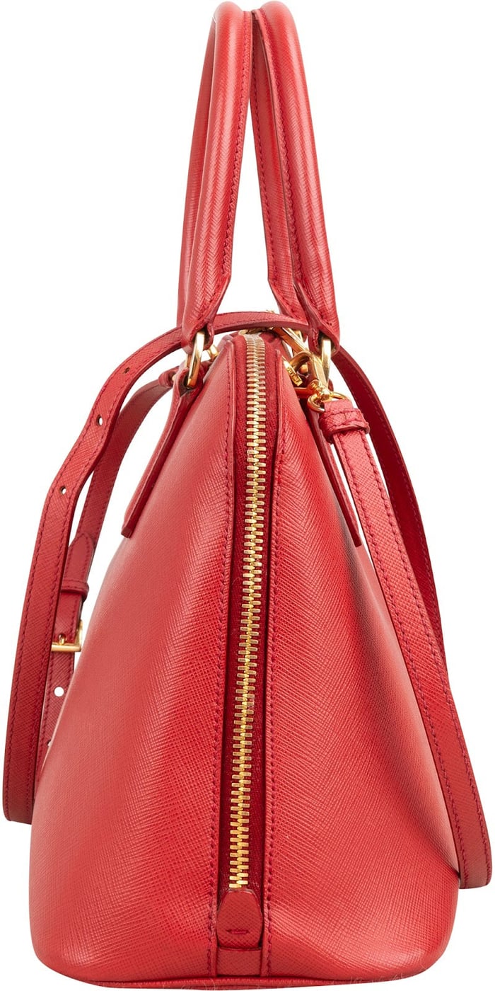 Prada Red Saffiano Leather Promenade Handbag