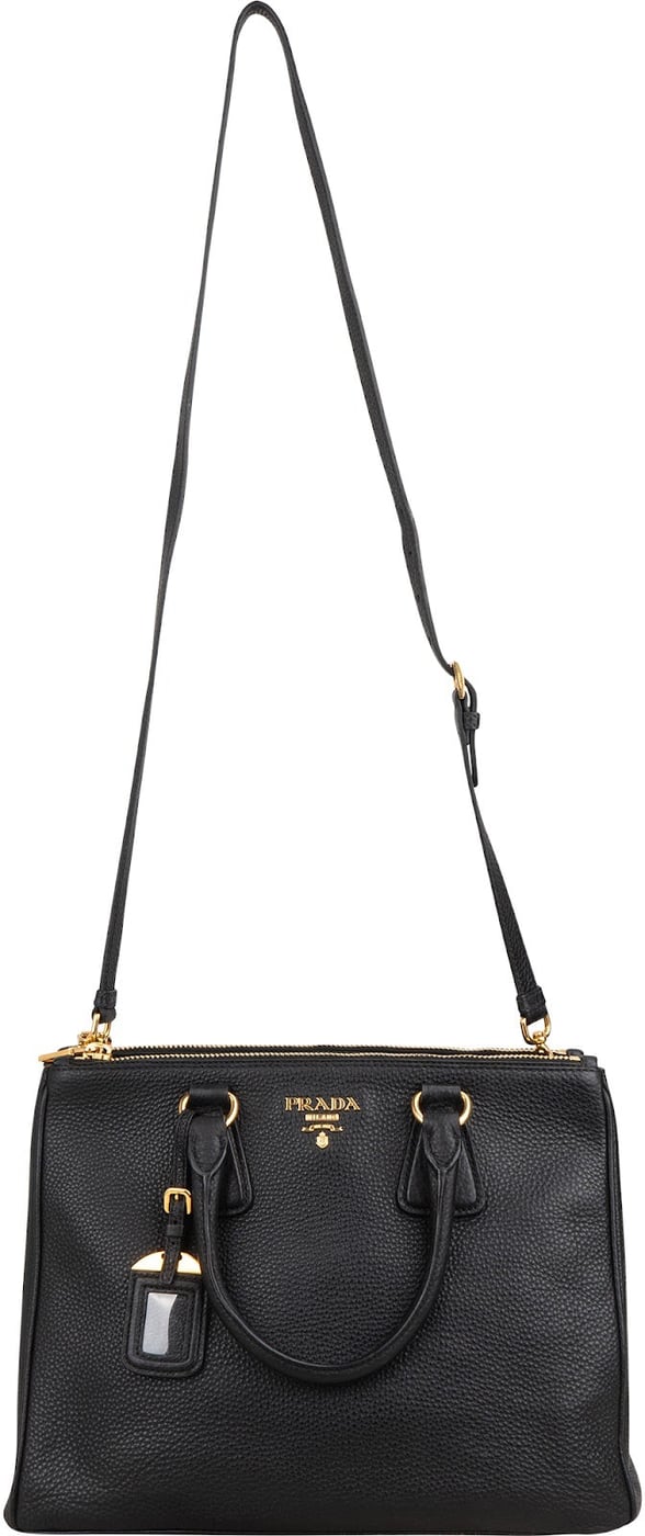 Prada Black Vitello Daino Leather Phenix Tote Handbag