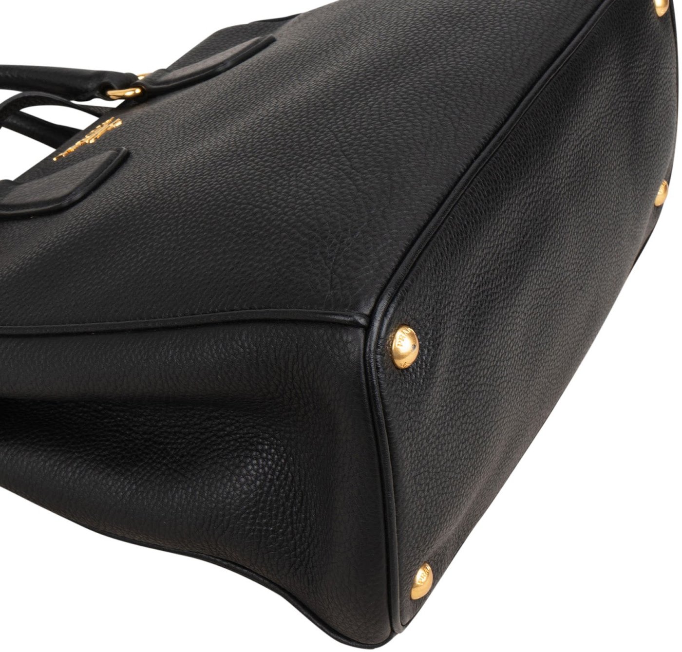 Prada Black Vitello Daino Leather Phenix Tote Handbag