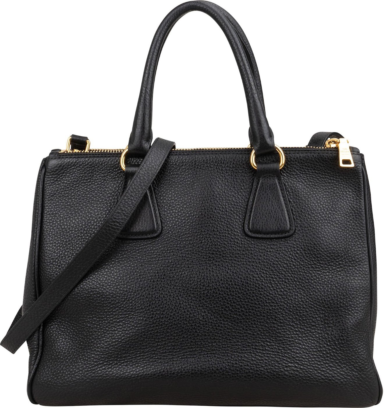 Prada Black Vitello Daino Leather Phenix Tote Handbag