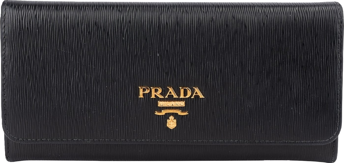 Prada Black Vitello Move Continental Wallet