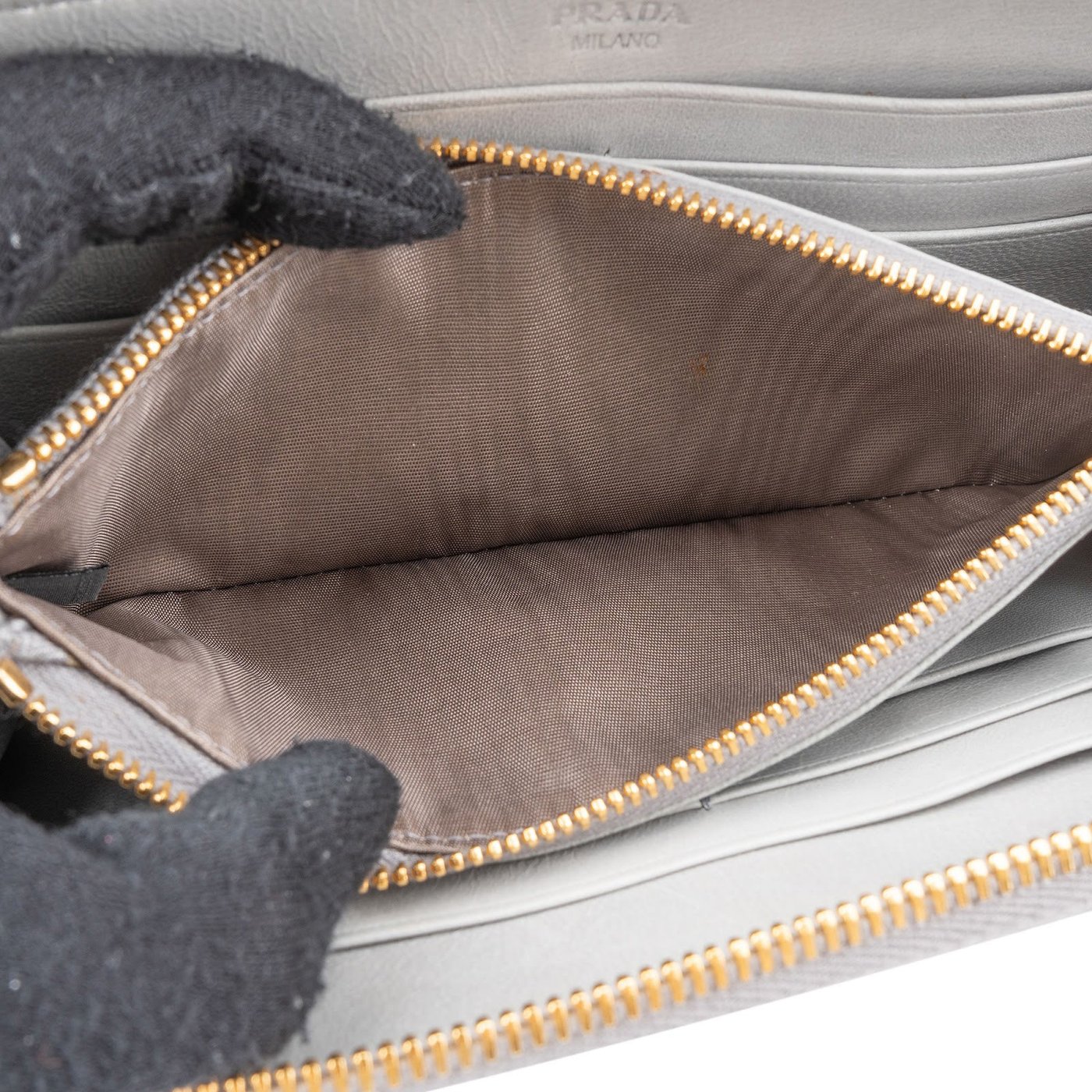 Prada Nappa Gaufre Zip Around Wallet