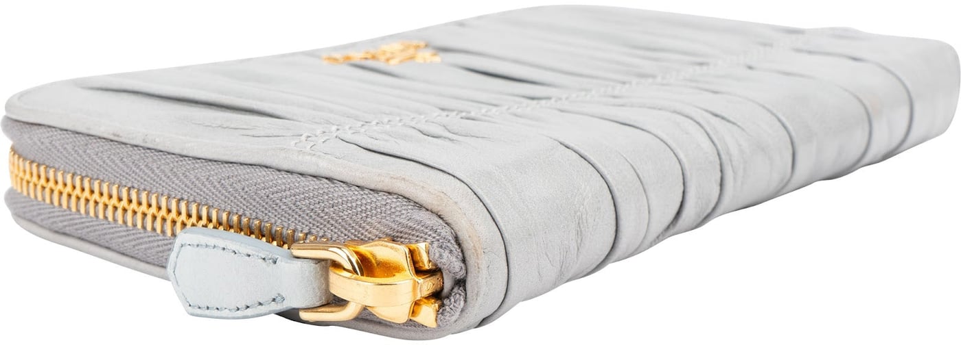 Prada Nappa Gaufre Zip Around Wallet