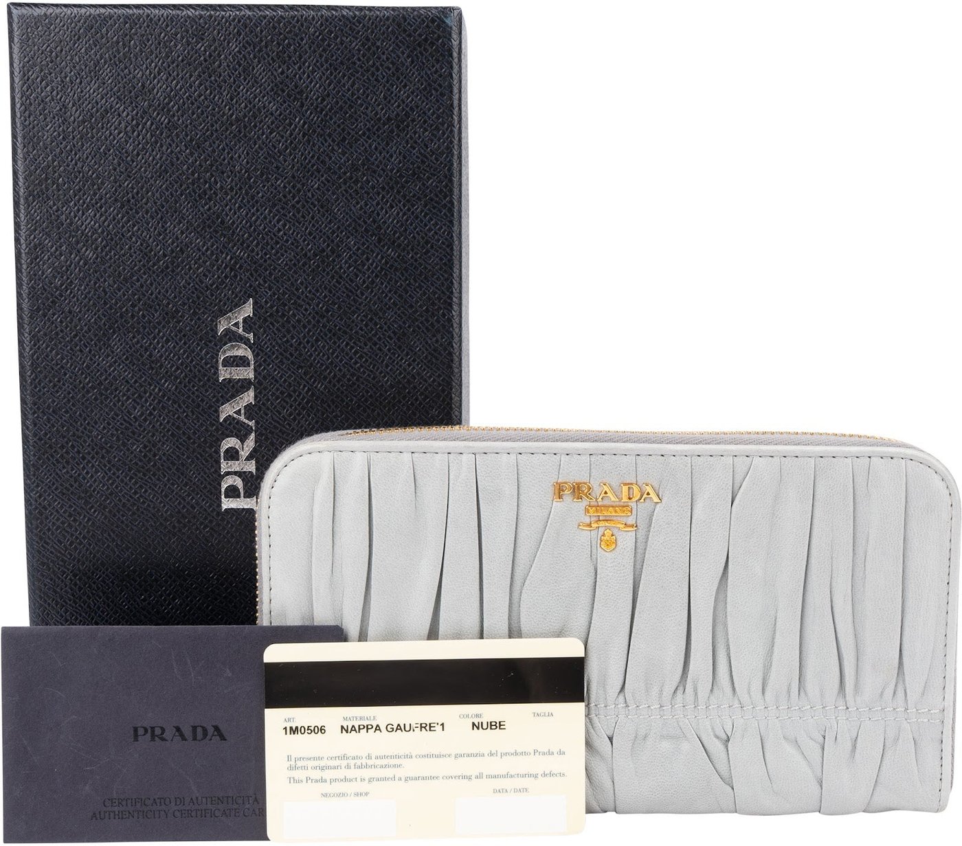 Prada Nappa Gaufre Zip Around Wallet