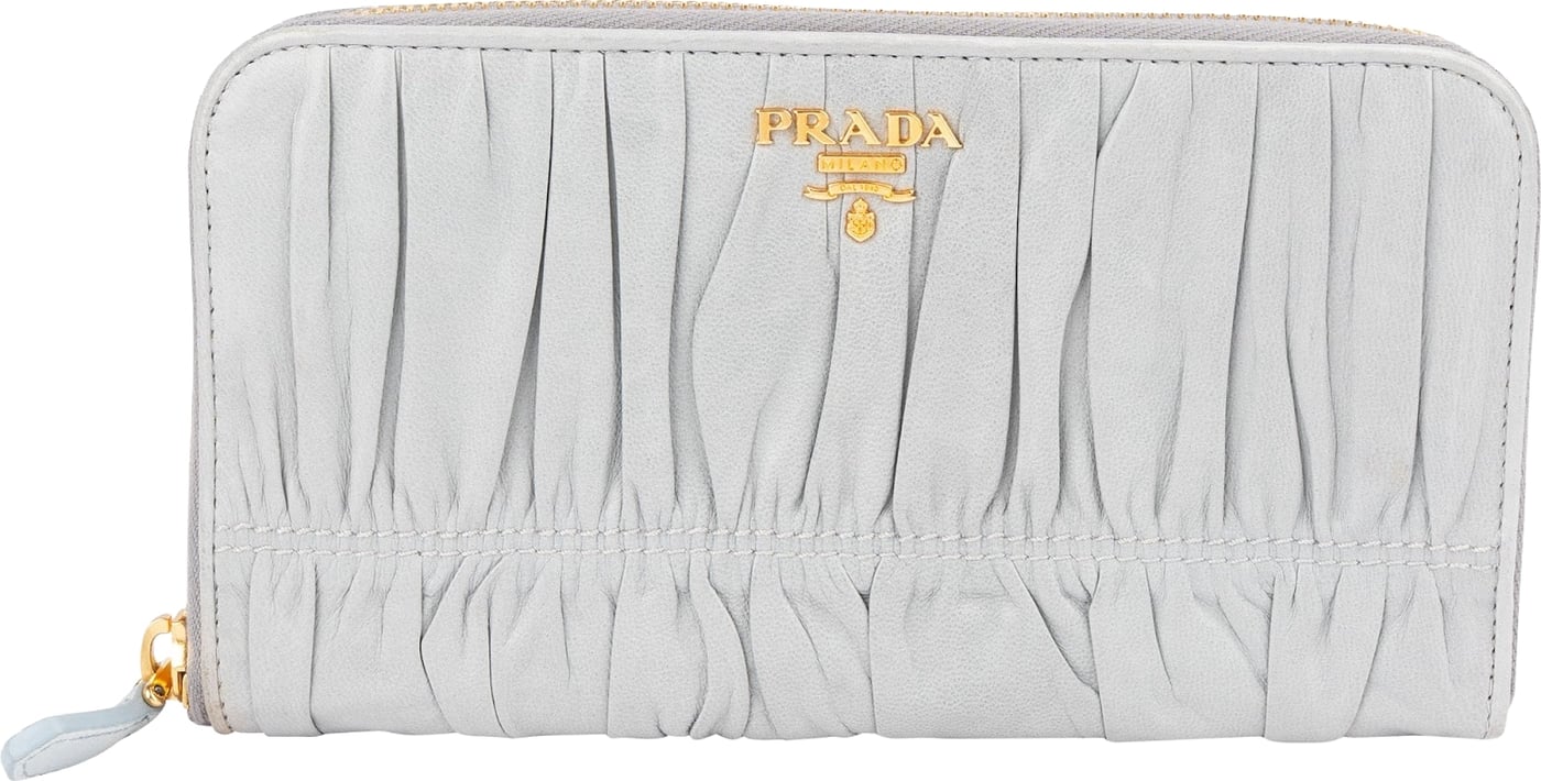 Prada Nappa Gaufre Zip Around Wallet