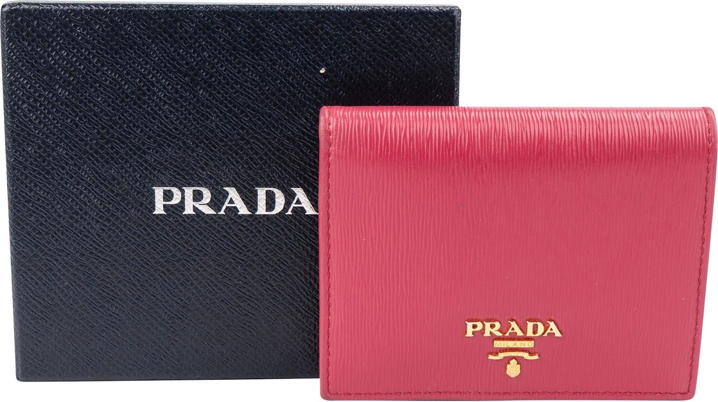 Prada Pink Vitello Move Bifold Compact Wallet