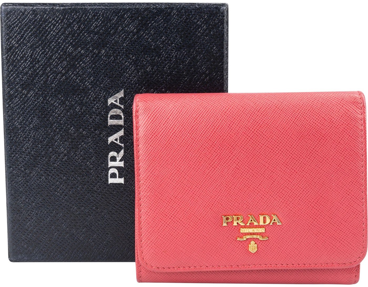 Prada Pink Saffiano Leather Small Wallet