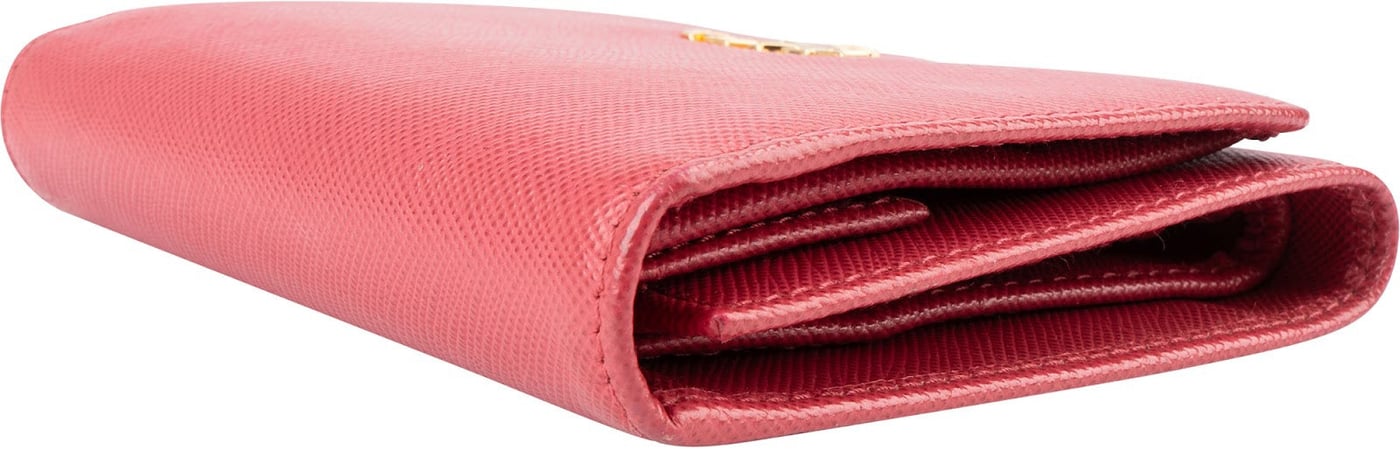 Prada Pink Saffiano Leather Small Wallet