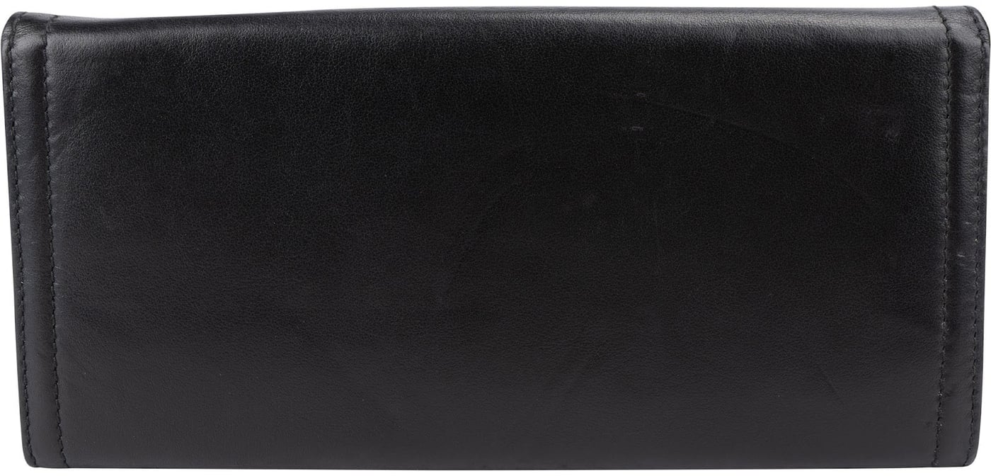 Prada Black Soft Leather Long Flap Wallet