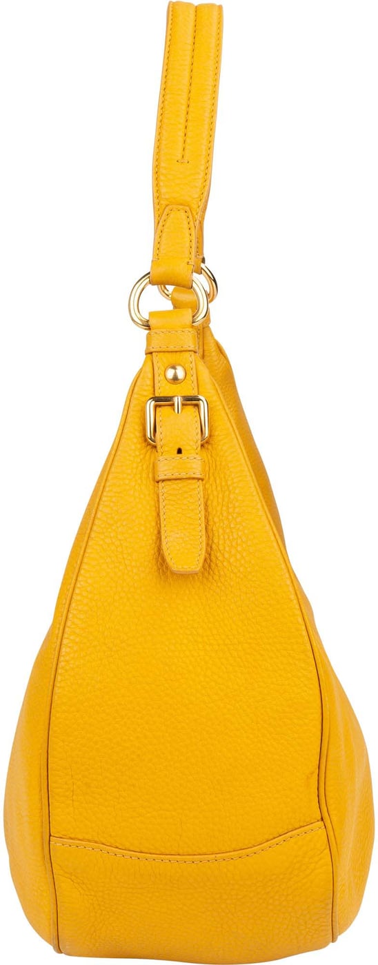 Prada Yellow Leather City Shoulder Bag