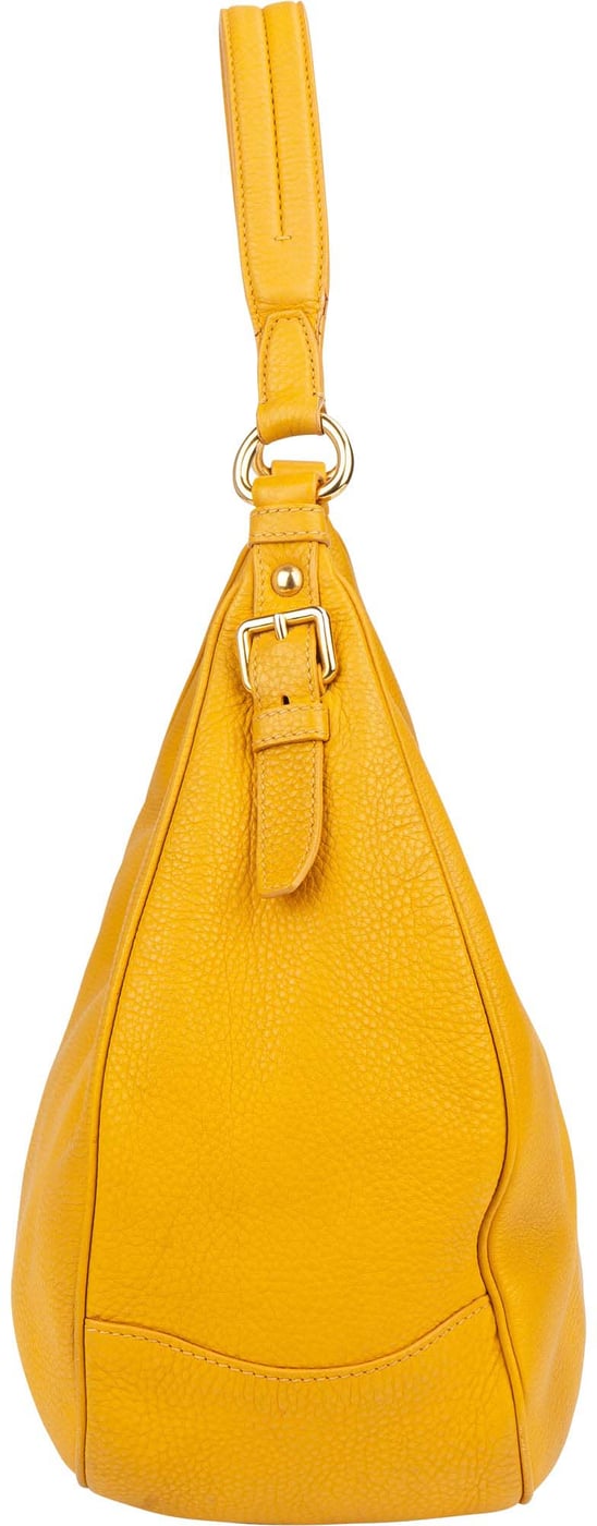 Prada Yellow Leather City Shoulder Bag