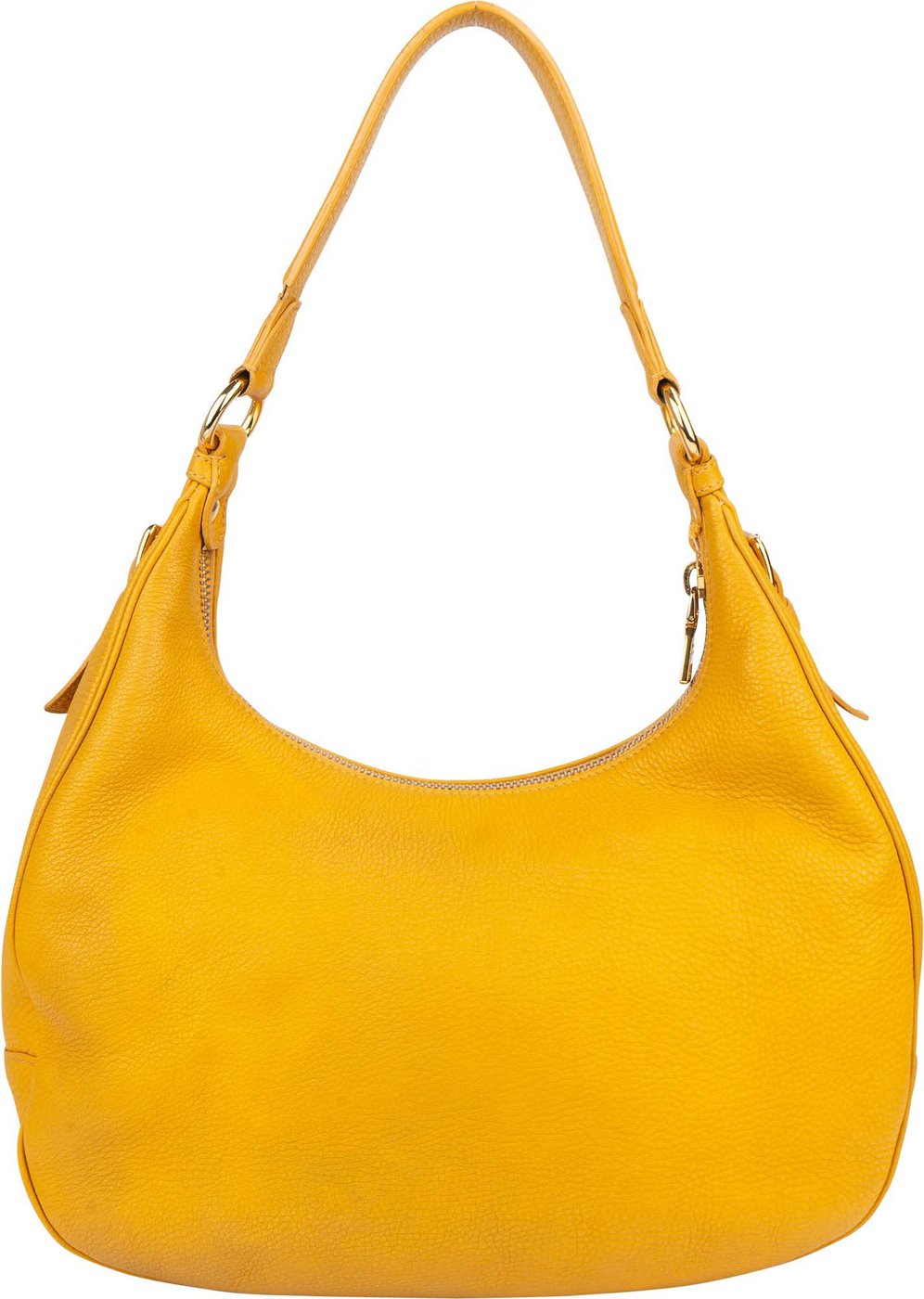 Prada Yellow Leather City Shoulder Bag