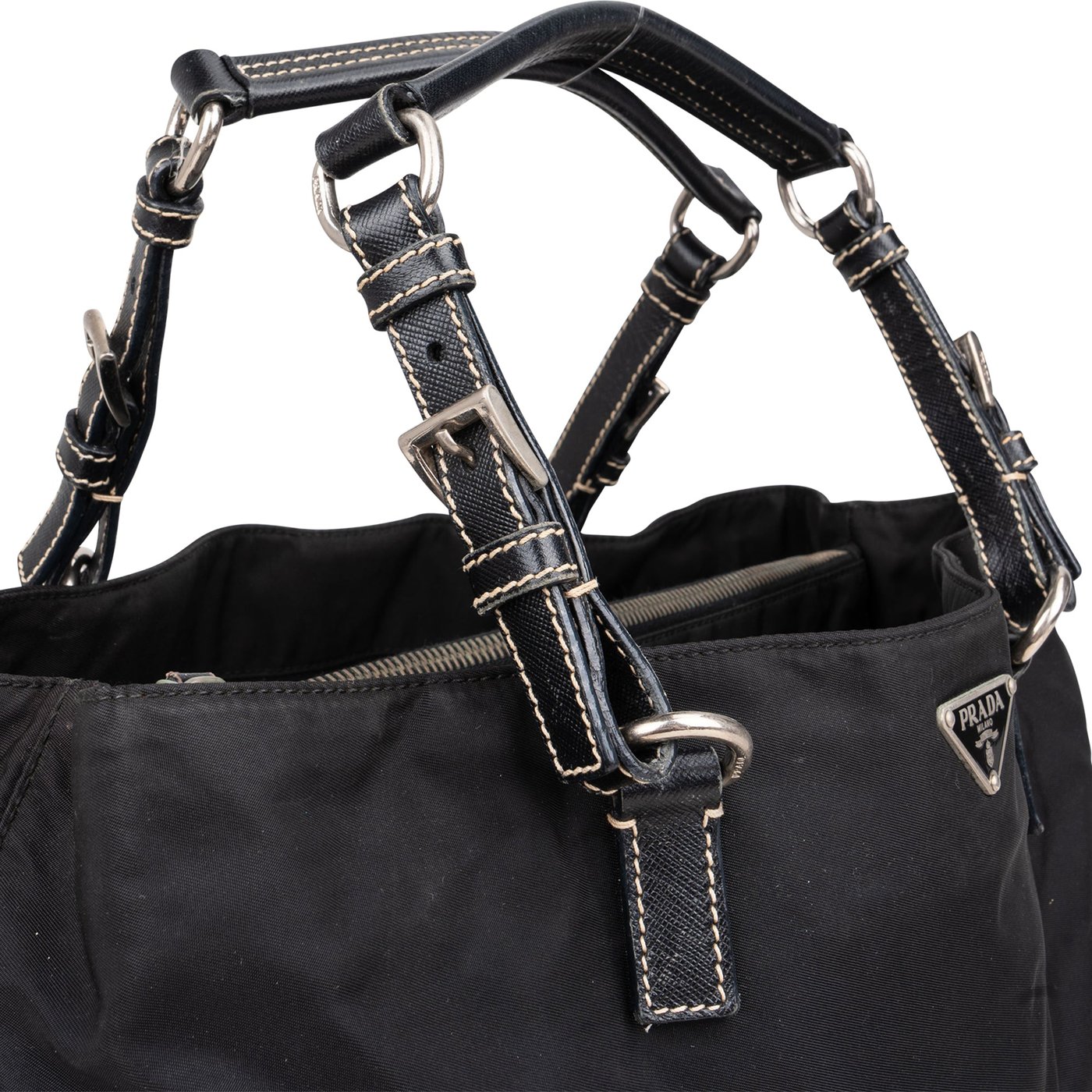 Prada Black Nylon Triangle Handbag