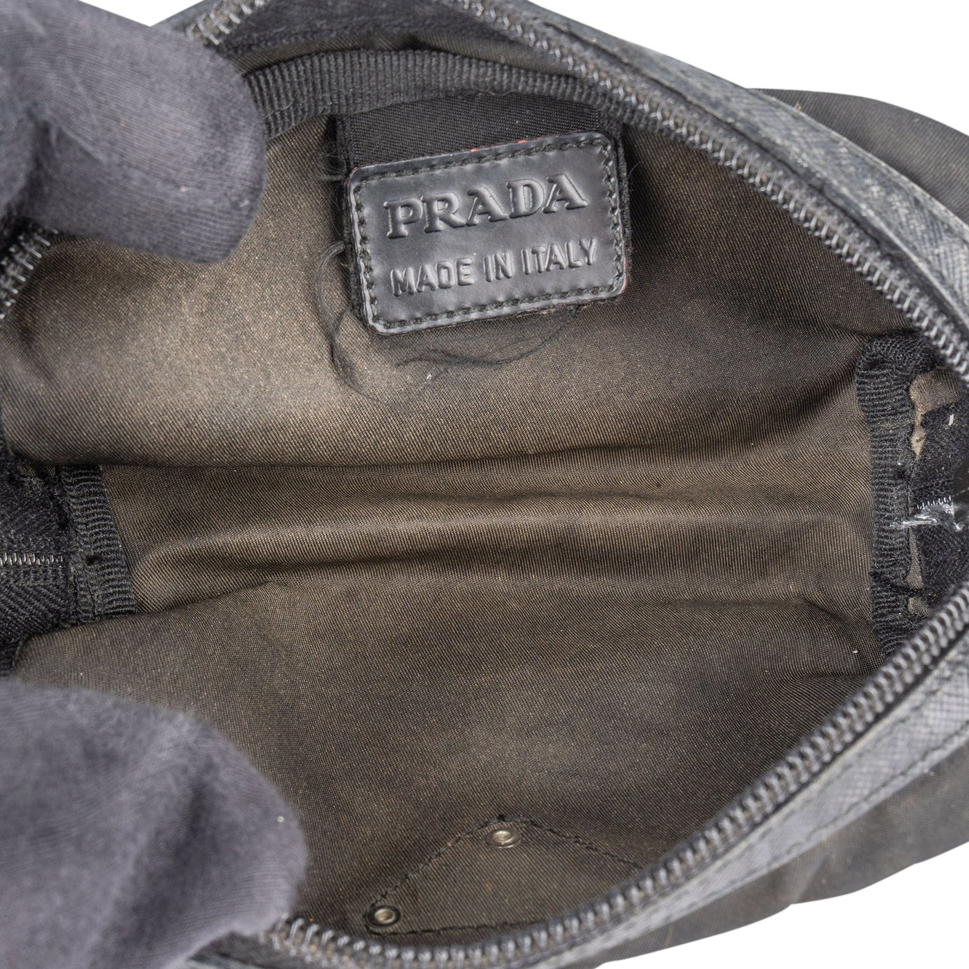 Prada Black Nylon Triangle Pouch