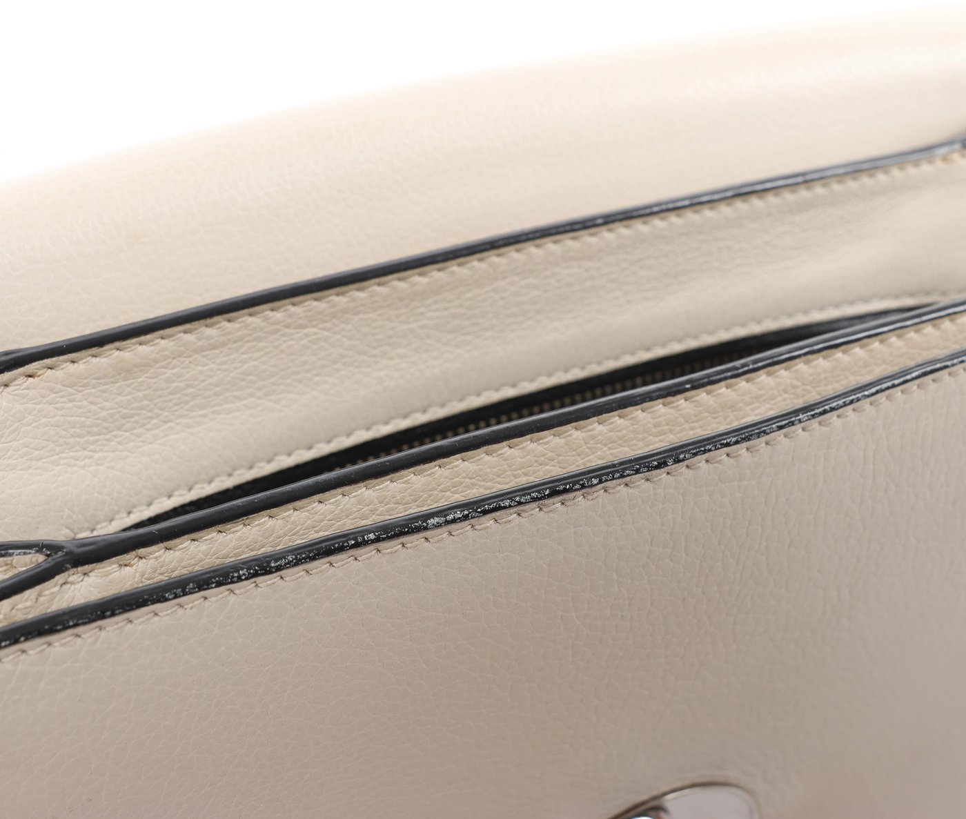 Prada Arcade Glace Leather Chain Crossbody Bag in White