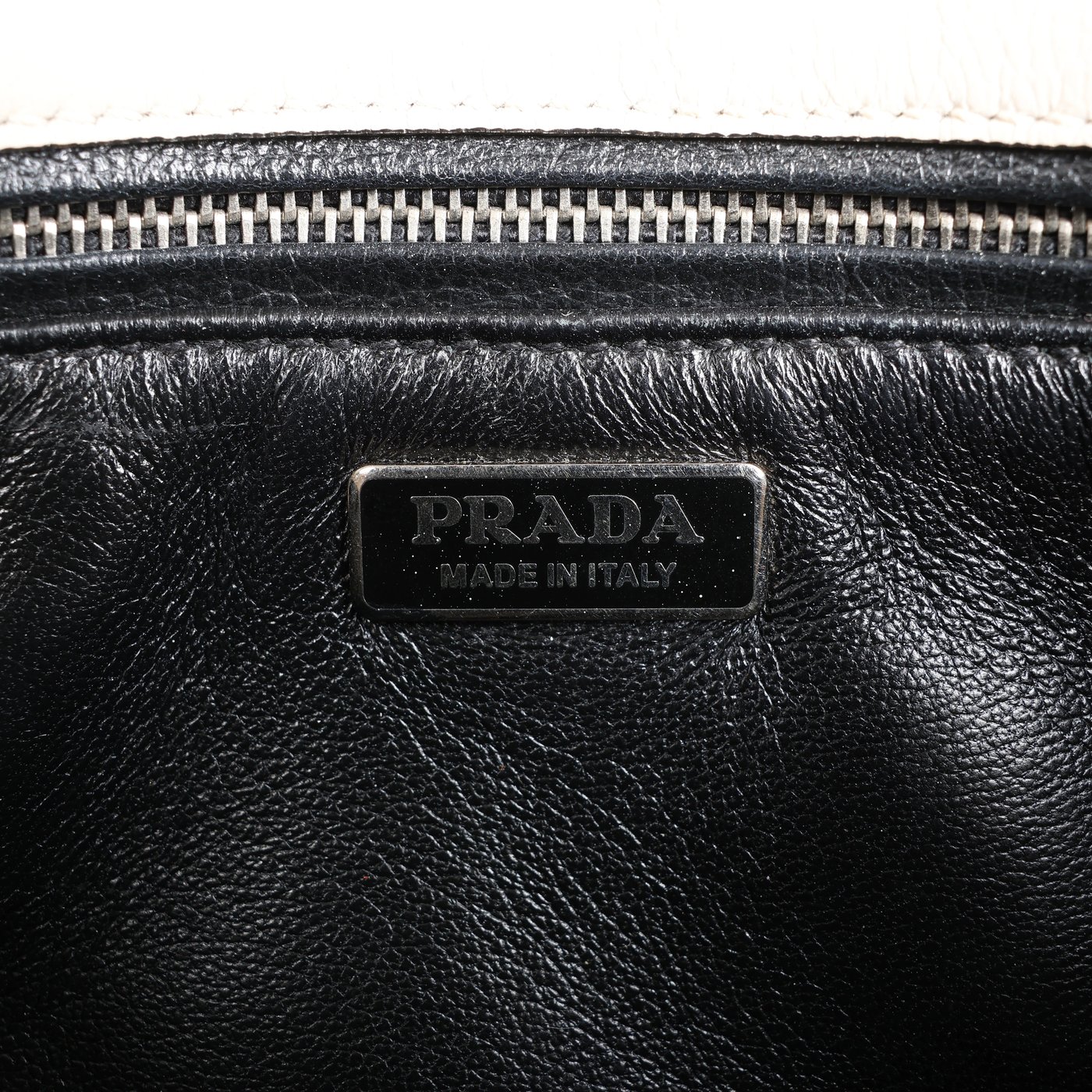 Prada Arcade Glace Leather Chain Crossbody Bag in White