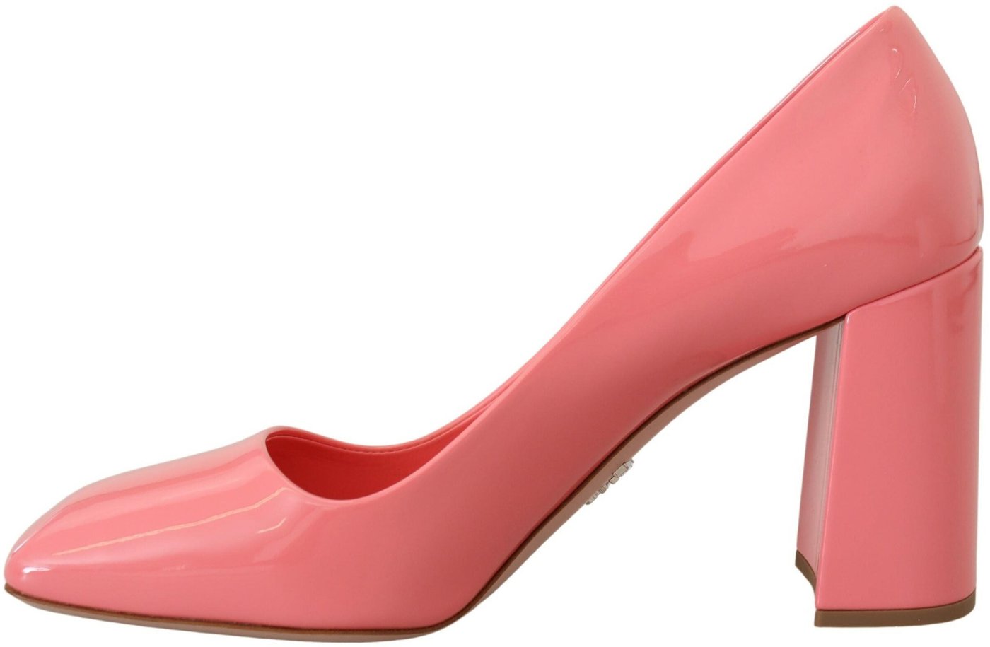 Prada Pink Patent Leather Block Heels Pumps Classic