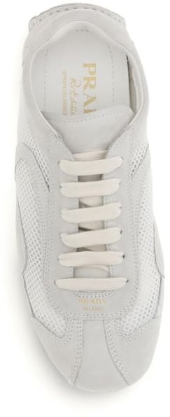 Prada White Fabric Low Top Sneakers