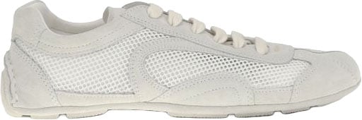 Prada White Fabric Low Top Sneakers