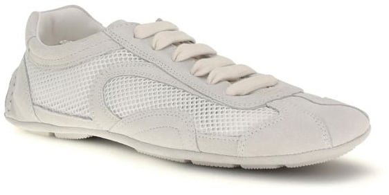 Prada White Fabric Low Top Sneakers