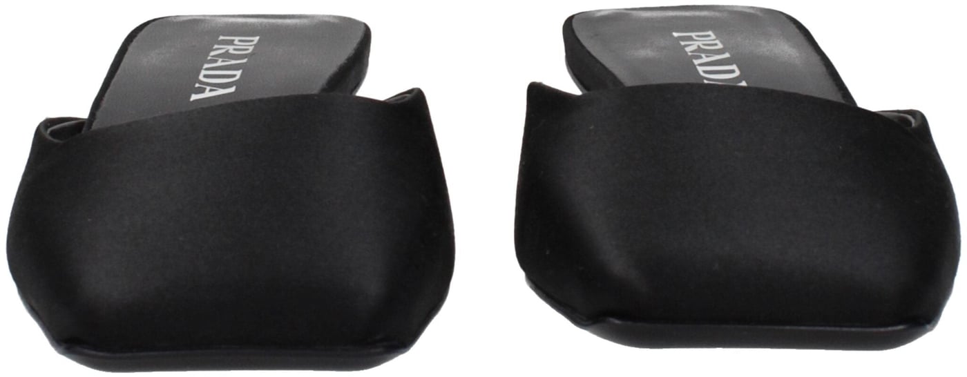 Prada Black Satin Flat Sandals