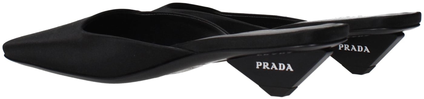 Prada Black Satin Flat Sandals