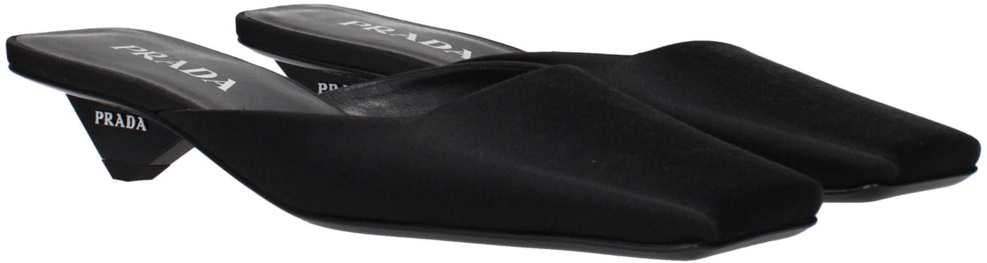 Prada Black Satin Flat Sandals