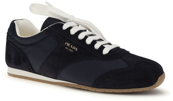 Prada Blue Calf Leather Bos Taurus Athletic Sneakers