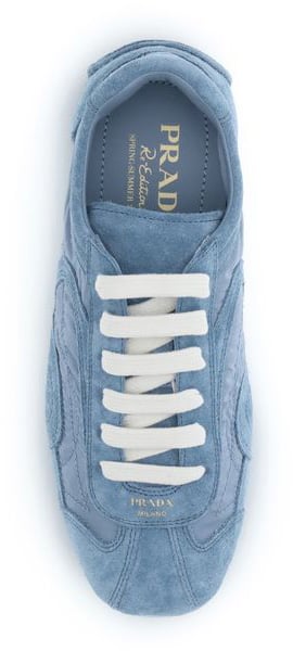 Prada Blue Lamb Ovis Aries Athletic Sneakers