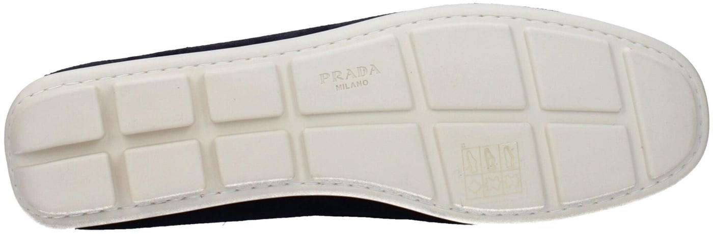 Prada Blue Leather Slip-On Loafers