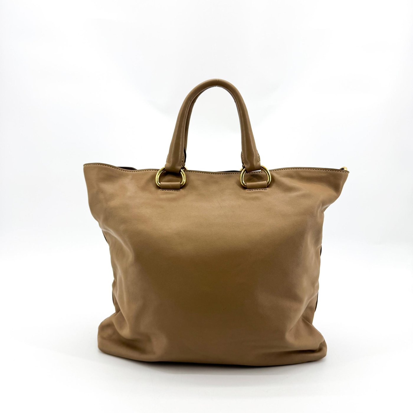 Prada Prada Vitello Phenix Leather Tote Bag Black Large phenix leather Large