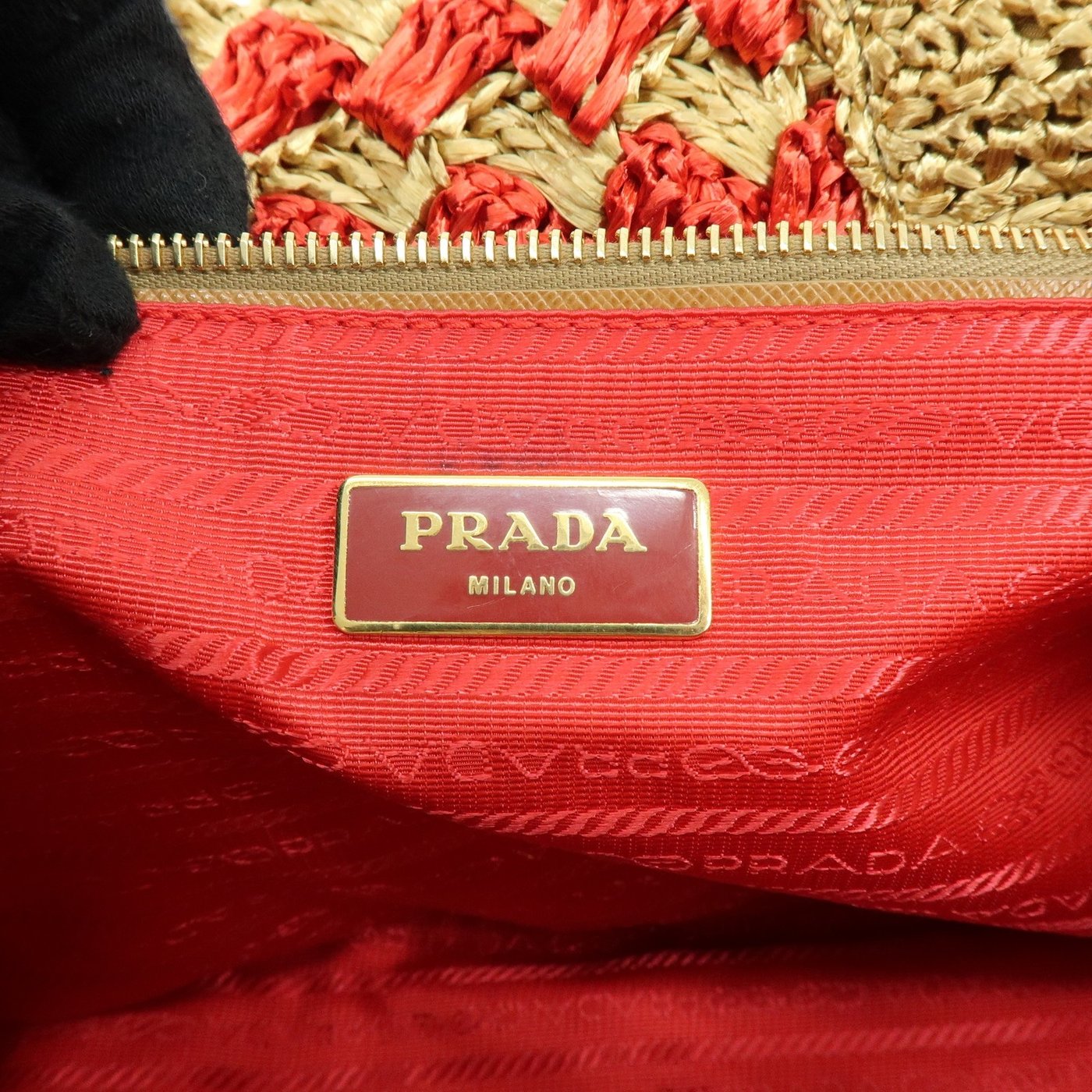 Prada Canapa Raffia Crochet Small
