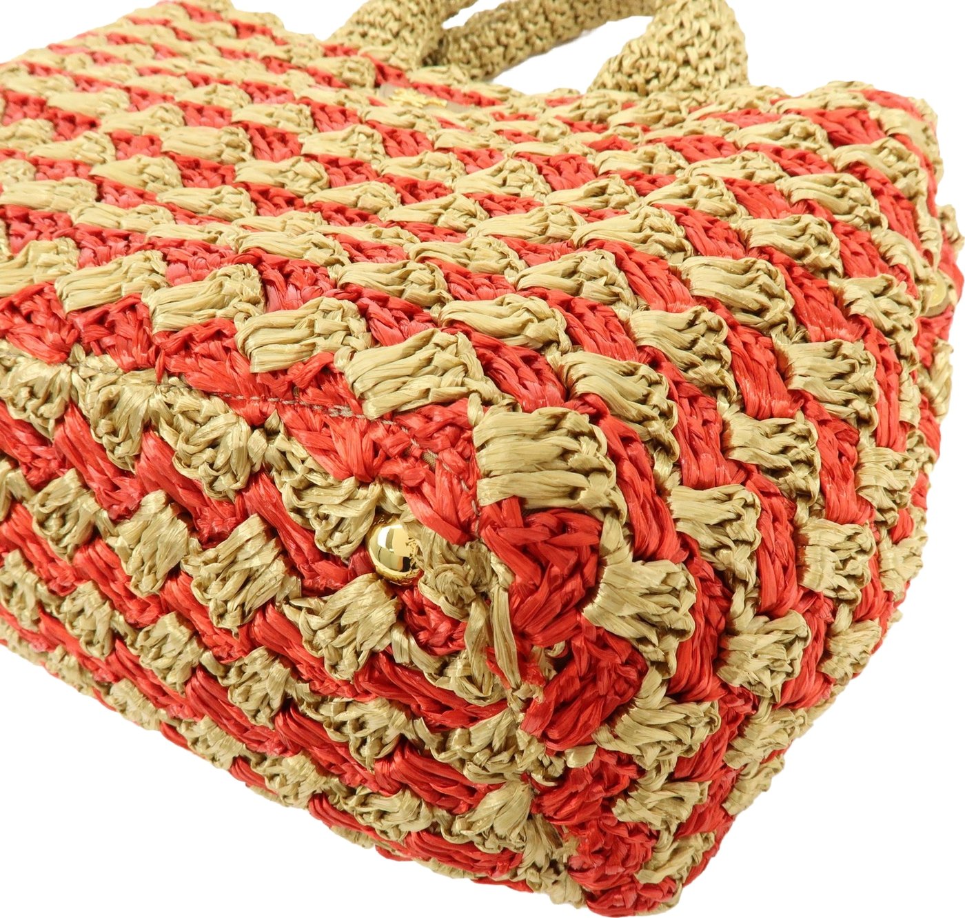 Prada Canapa Raffia Crochet Small