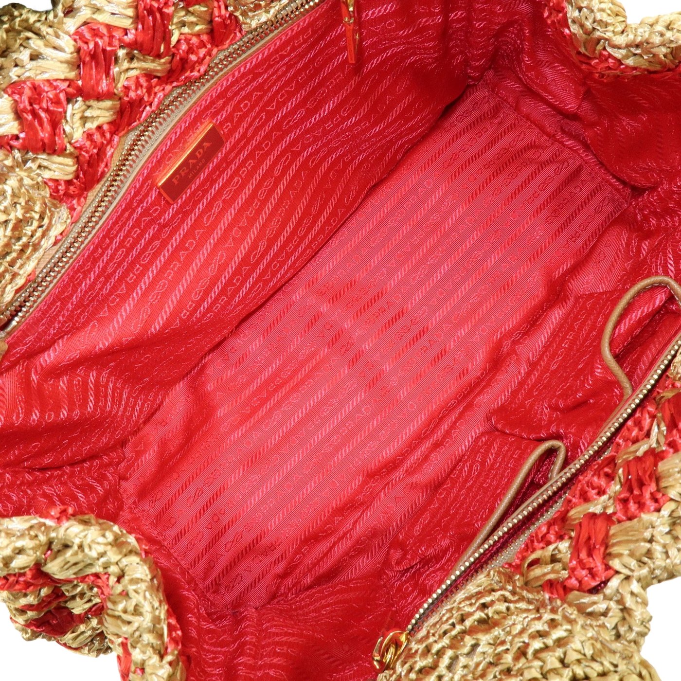 Prada Canapa Raffia Crochet Small