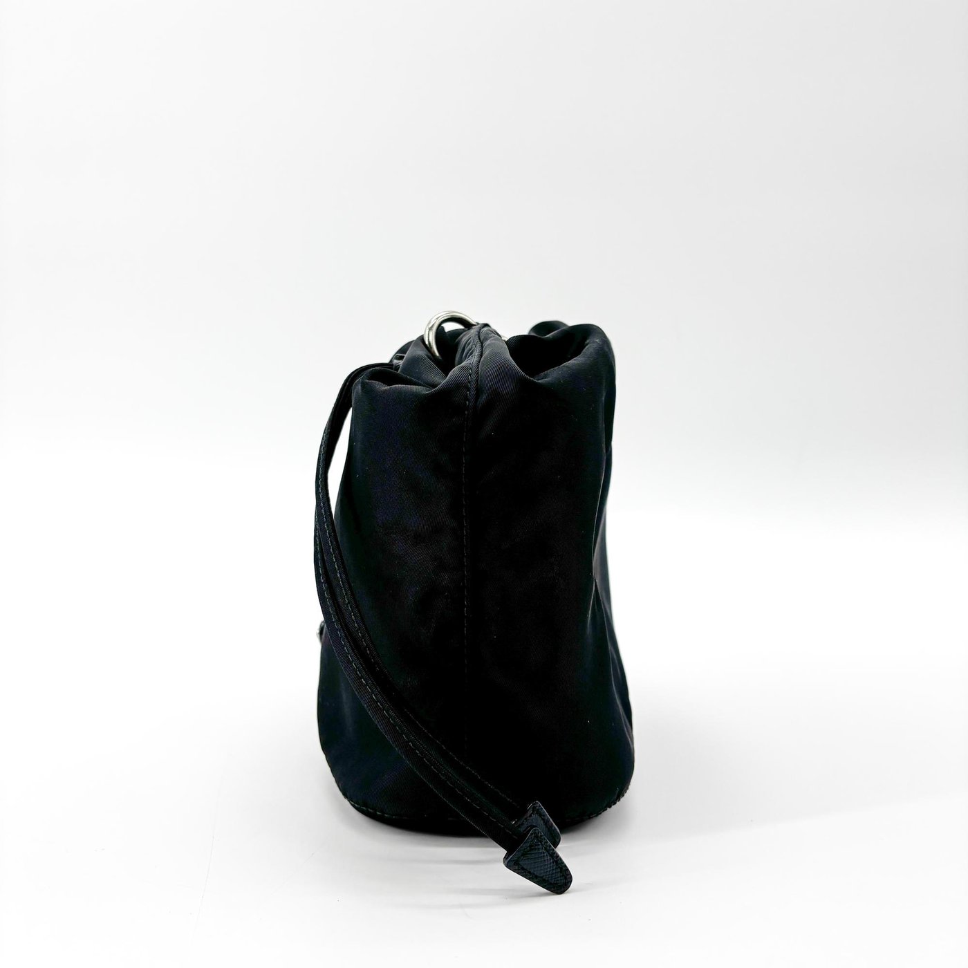 Prada Vela Drawstring Bucket Tessuto Small