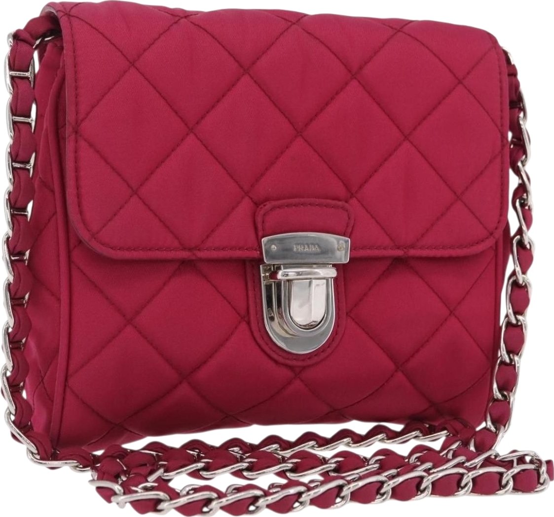 Prada Pushlock Chain Flap Quilted Tessuto Mini
