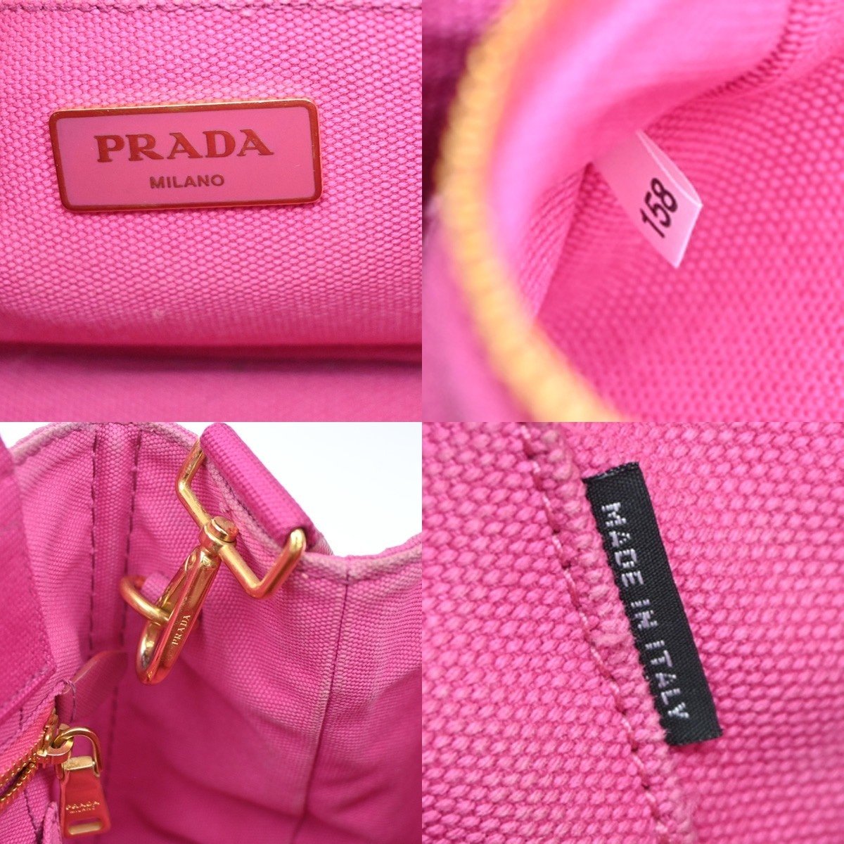 Prada Canapa Open Tote Canvas